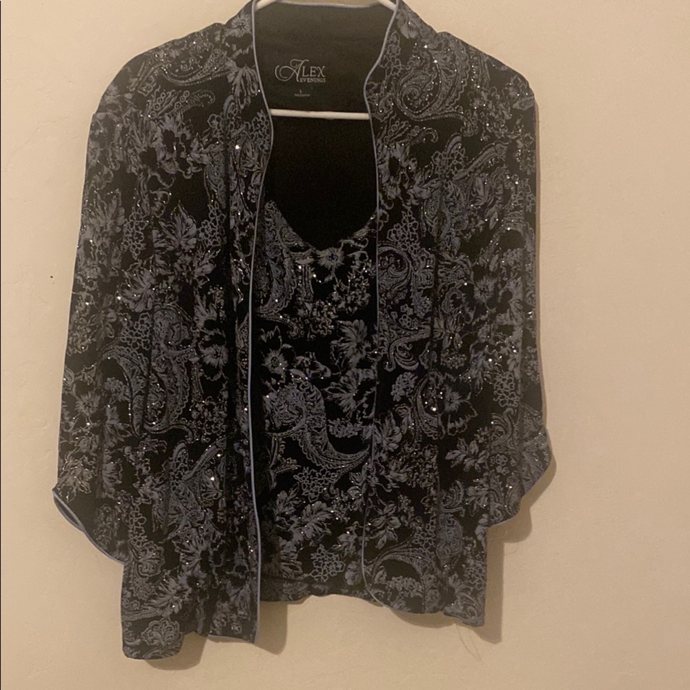 Alex Evenings Floral Embellished Jacket and Top